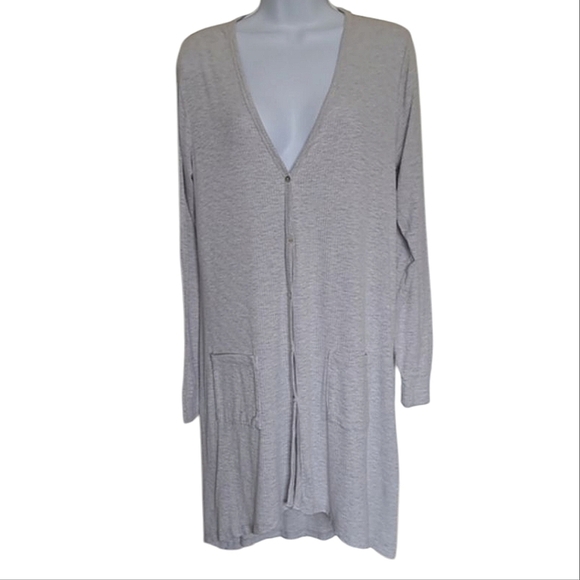 [Bobeau] Light Gray Cardigan Sweater Size Large - Picture 1 of 7